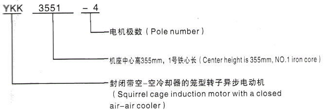 YKK系列(H355-1000)高压JR1510-8三相异步电机西安泰富西玛电机型号说明